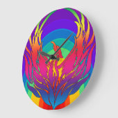 Grande Horloge Ronde Dragon arc-en-ciel (Angle)