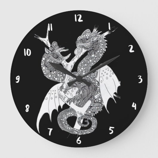 Grande Horloge Ronde Dragon de caméléon (Recto)