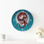 Grande Horloge Ronde Dragon de l'Est - Mythique Créature Imaginaire (Maison)