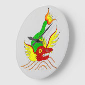 Grande Horloge Ronde dragon effrayant (Angle)