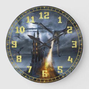 Grande Horloge Ronde Dragon Fire