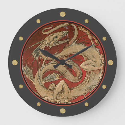 Grande Horloge Ronde Dragon Lore Art Nouveau (Recto)