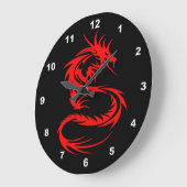 Grande Horloge Ronde Dragon rouge (Angle)