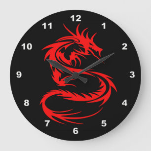 Grande Horloge Ronde Dragon rouge
