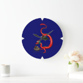 Grande Horloge Ronde Dragon rouge-est (Maison)