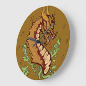 Grande Horloge Ronde Dragon stylisé (Angle)