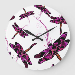 Grande Horloge Ronde Dragonflies
