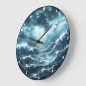 Grande Horloge Ronde Drame côtier" - Vagues océaniques (Angle)