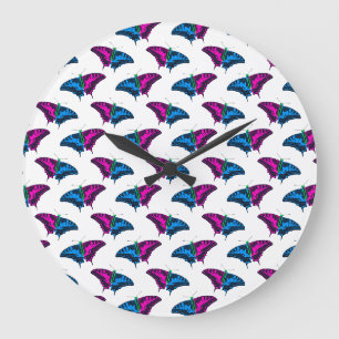 Grande Horloge Ronde Drapeau à queue noire polysexuelle