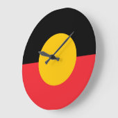 Grande Horloge Ronde Drapeau aborigène australien (Angle)