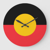 Grande Horloge Ronde Drapeau aborigène australien (Recto)