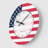 Grande Horloge Ronde Drapeau Abstrait américain 2 (Angle)