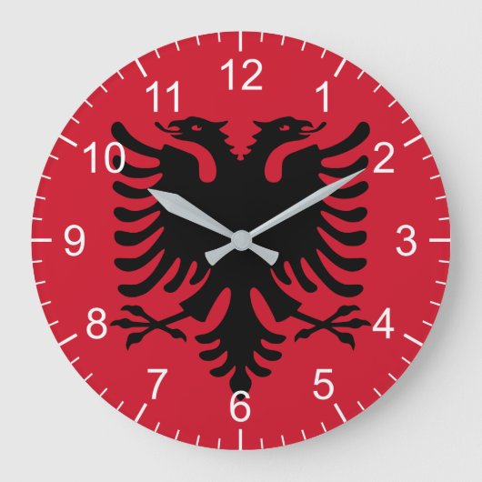Grande Horloge Ronde Drapeau albanais (Recto)