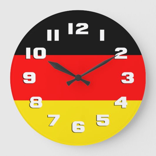 Grande Horloge Ronde Drapeau Allemagne (Recto)