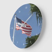 Grande Horloge Ronde Drapeau américain (Angle)