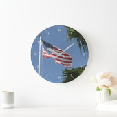 Grande Horloge Ronde Drapeau américain (Maison)