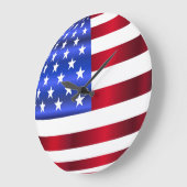 Grande Horloge Ronde Drapeau américain (Angle)
