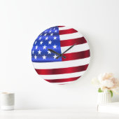 Grande Horloge Ronde Drapeau américain (Maison)