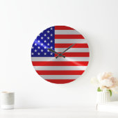 Grande Horloge Ronde Drapeau américain (Maison)