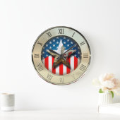 Grande Horloge Ronde Drapeau américain (Maison)