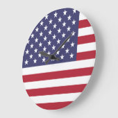 Grande Horloge Ronde Drapeau américain (Angle)