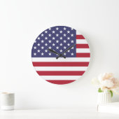 Grande Horloge Ronde Drapeau américain (Maison)