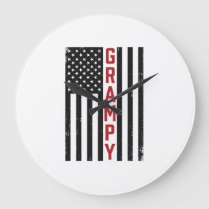 Grande Horloge Ronde Drapeau américain vintage vector design patriotiqu