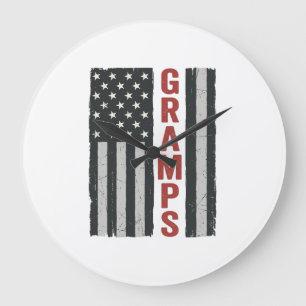 Grande Horloge Ronde Drapeau américain vintage vectoriel patriotique de