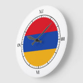 Grande Horloge Ronde Drapeau arménien (Angle)