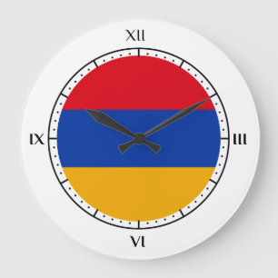 Grande Horloge Ronde Drapeau arménien