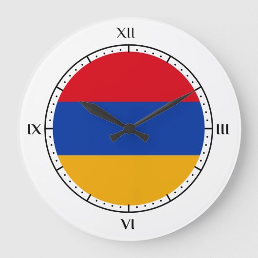 Grande Horloge Ronde Drapeau arménien (Recto)