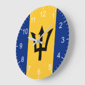 Grande Horloge Ronde Drapeau Barbade (Angle)