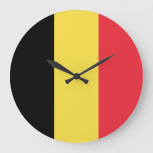 Grande Horloge Ronde Drapeau Belgique