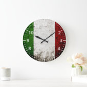 Grande Horloge Ronde Drapeau Black Grunge Italie (Maison)