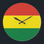 Grande Horloge Ronde Drapeau bolivien<br><div class="desc">Produits World Flag personnalisables - N'hésitez pas à ajouter votre propre texte.</div>