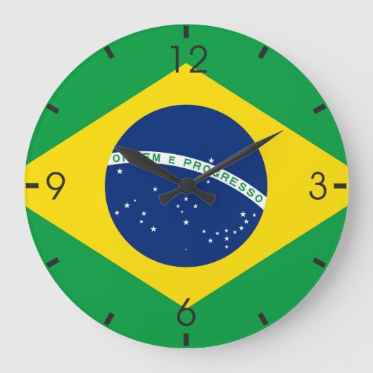 Grande Horloge Ronde Drapeau brésilien (Recto)