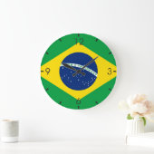 Grande Horloge Ronde Drapeau brésilien (Maison)