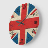 Grande Horloge Ronde drapeau britannique (Angle)
