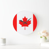 Grande Horloge Ronde Drapeau canadien (Maison)