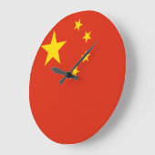 Grande Horloge Ronde Drapeau chinois (Angle)