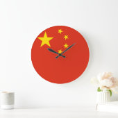 Grande Horloge Ronde Drapeau chinois (Maison)