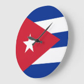 Grande Horloge Ronde Drapeau cubain (Angle)
