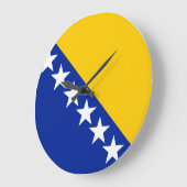 Grande Horloge Ronde Drapeau de Bosnie-Herzégovine (Angle)