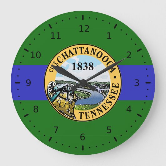 Grande Horloge Ronde Drapeau de Chattanooga, Tennessee (Recto)