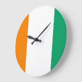 Grande Horloge Ronde Drapeau de Côte d'Ivoire (Angle)