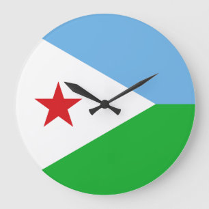 Grande Horloge Ronde Drapeau de Djibouti