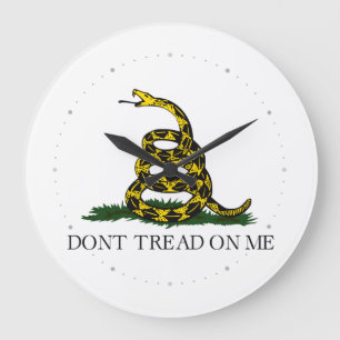 Grande Horloge Ronde Drapeau de Gadsden Ne Marchez pas sur Moi Libertai