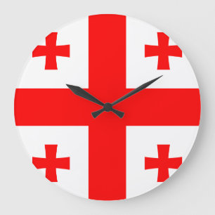Grande Horloge Ronde Drapeau de Géorgie
