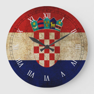 Grande Horloge Ronde drapeau de la Croatie