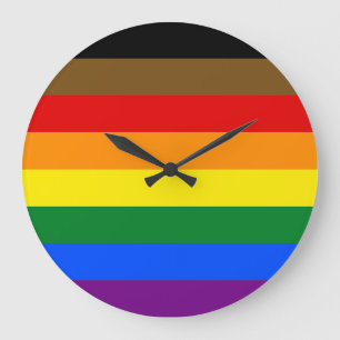 Grande Horloge Ronde Drapeau de la fierté arc-en-ciel à huit bandes de